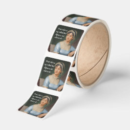 Jane Austen portrait and quote スクエアシール