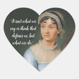 Jane Austen portrait and quote ハートシール