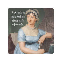 Jane Austen portrait and quote メタルプリント