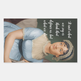 Jane Austen portrait and quote 長方形シール