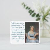 Jane Austen portrait plus quote (blue) Folded Card 出欠カード (スタンド正面)