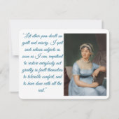 Jane Austen portrait plus quote (blue) Folded Card 出欠カード (正面)