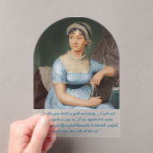 Jane Austen portrait + quote (Blue) アクリル招待状 (インサイチュ (ポータブル))