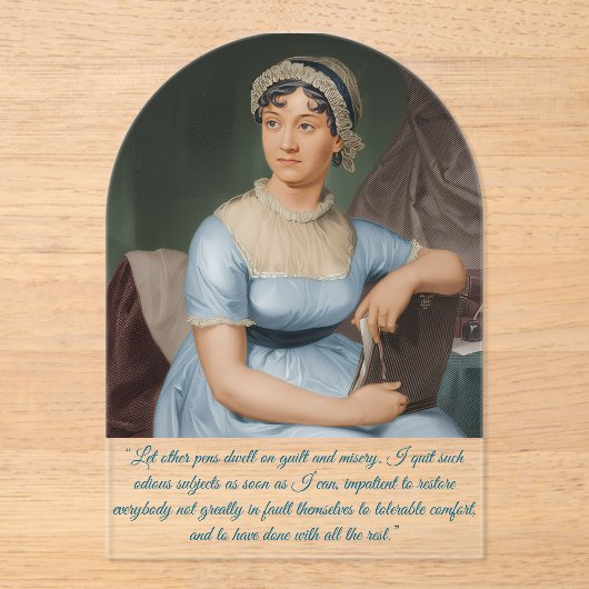 Jane Austen portrait + quote (Blue) アクリル招待状 (正面)