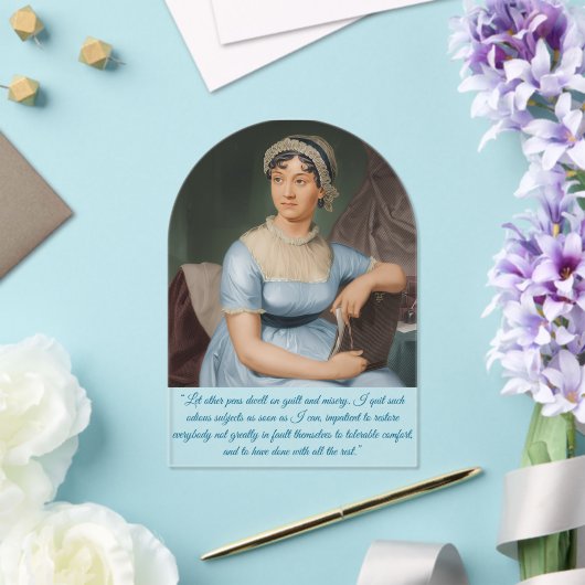Jane Austen portrait + quote (Blue) アクリル招待状 (インサイチュ (ウェディング))
