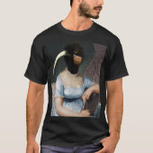  Jane Austen portrait with bird head Tシャツ (正面)