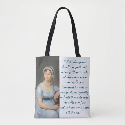 Jane Austen Quote (Blue) トートバッグ (正面)
