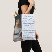 Jane Austen Quote (Blue) トートバッグ (クローズアップ)
