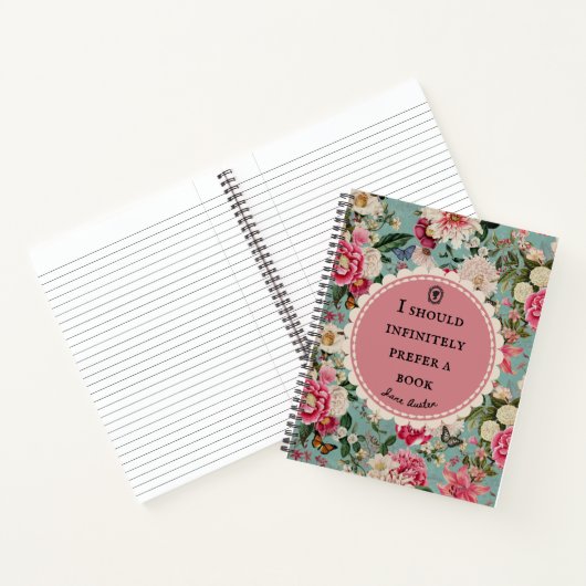 Jane Austen Quote Notebook "Prefer a Book" ノートブック (内部)