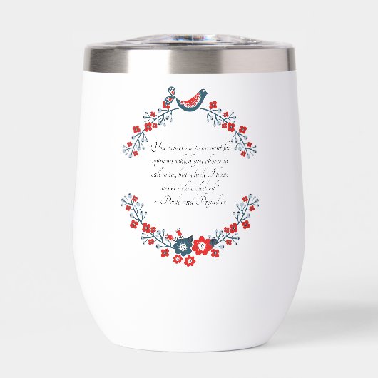 Jane Austen Quote, Pride and Prejudice Floral  (正面)