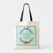 Jane Austen Quote, Pride and Prejudice Floral  トートバッグ (裏面)