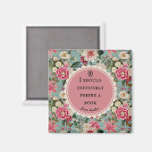 Jane Austen Quote with Vintage Flowers マグネット (正面/裏面)