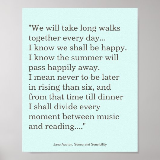 Jane Austen Reading and Music quote ポスター (正面)