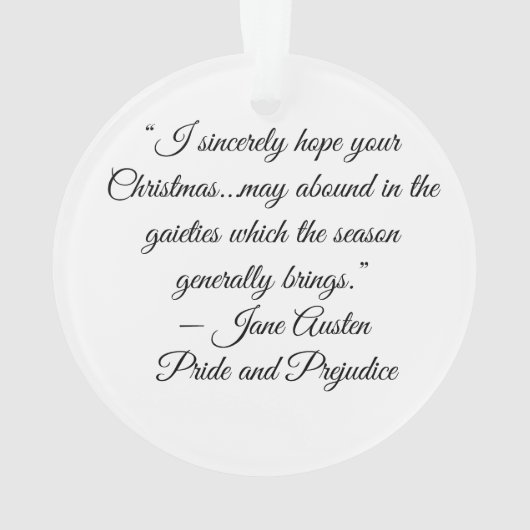 Jane Austen Silhouette オーナメント (裏面)