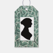 Jane Austen Silhouette on Leaf Wallpaper ギフトタグ (正面)