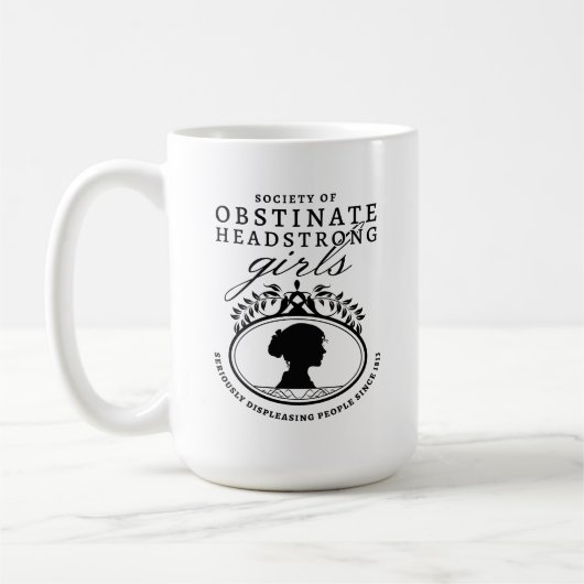 Jane Austen Society of Obstinate Headstrong Girls コーヒーマグカップ (左)