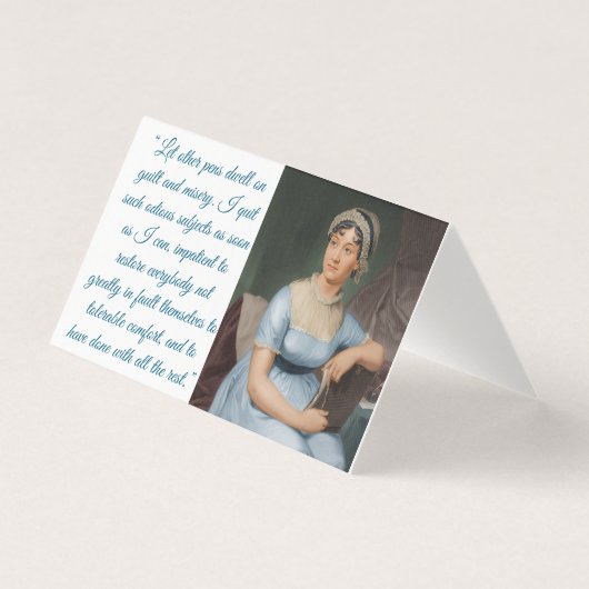 Jane Austen w/ quote (blue) Folded Card (正面)