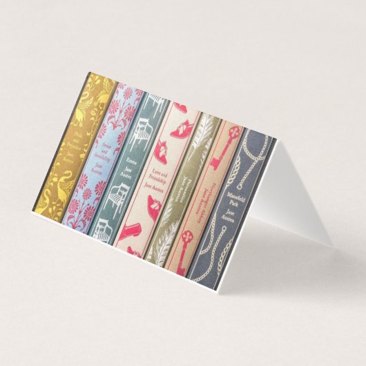 Jane Austen w/ quote (blue) Folded Card (裏面)