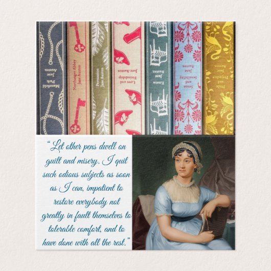 Jane Austen w/ quote (blue) Folded Card (外部フラット)