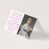 Jane Austen w/ quote (pink) Folded Card (正面)