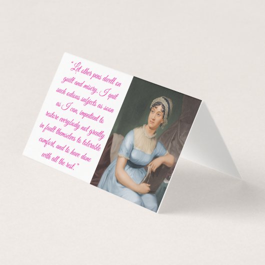 Jane Austen w/ quote (pink) Folded Card (正面)