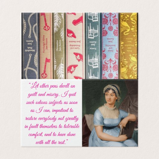 Jane Austen w/ quote (pink) Folded Card (外部フラット)