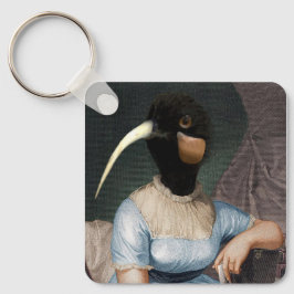 Jane Austen with bird head キーホルダー