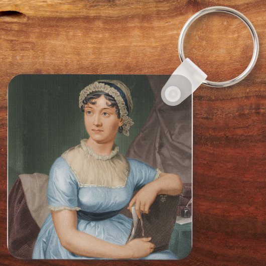 Jane Austen with bird head キーホルダー (裏面)
