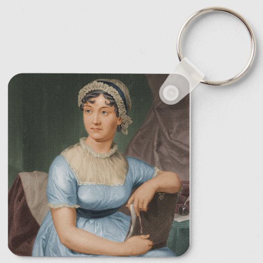 Jane Austen with bird head キーホルダー (裏面)