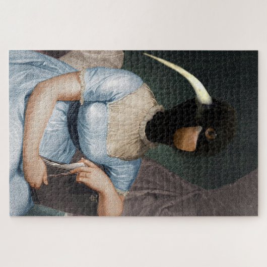 Jane Austen with Bird head ジグソーパズル (横)