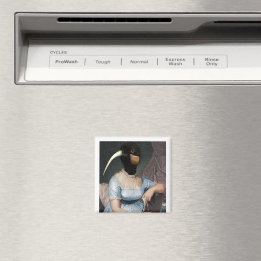 Jane Austen with bird head マグネット (インサイチュ (食洗機))