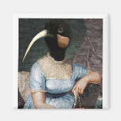 Jane Austen with bird head マグネット (正面)