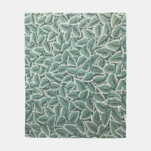 Jane Austen's Home Leaf Wallpaper フリースブランケット (正面)