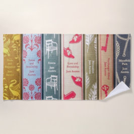 Jane Austen's novels on a towel ビーチタオル