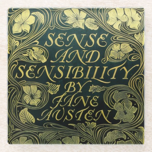 Jane Austen's "Sense and Sensibility"  ガラスコースター (正面)