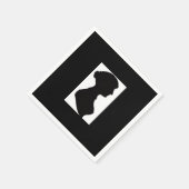 Jane Austen's Silhouette on Black スタンダードカクテルナプキン (角)