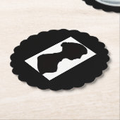 Jane Austen's Silhouette on Black ペーパーコースター (アングル)
