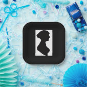 Jane Austen's Silhouette on Black ペーパープレート (パーティー)