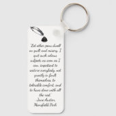 Jane Austen's Silhouette & quote on a  Keychain キーホルダー (裏面)