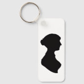 Jane Austen's Silhouette & quote on a  Keychain キーホルダー (正面)