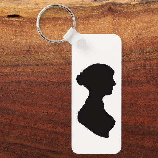 Jane Austen's Silhouette & quote on a  Keychain キーホルダー (正面)