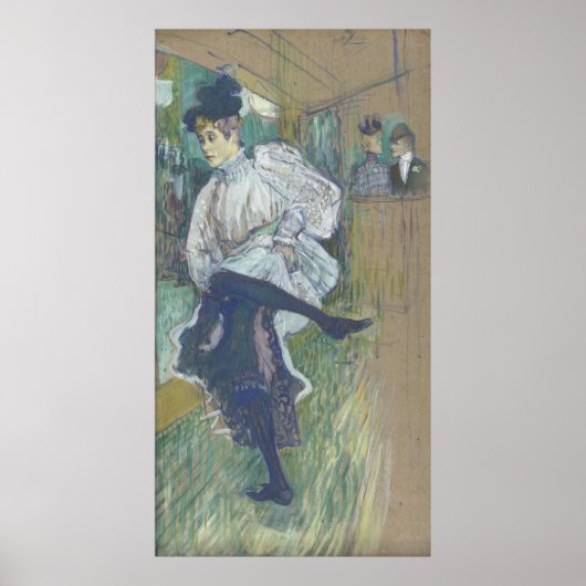 Jane Avril Dancing Henri Toulouse-Lautrec Canvas ポスター (正面)
