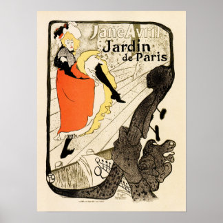 JANE AVRIL Jardin de Paris Henri Toulouse Lautrec ポスター