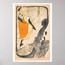 Jane Avril Moulin Rouge 1890s Vintage Poster by ポスター