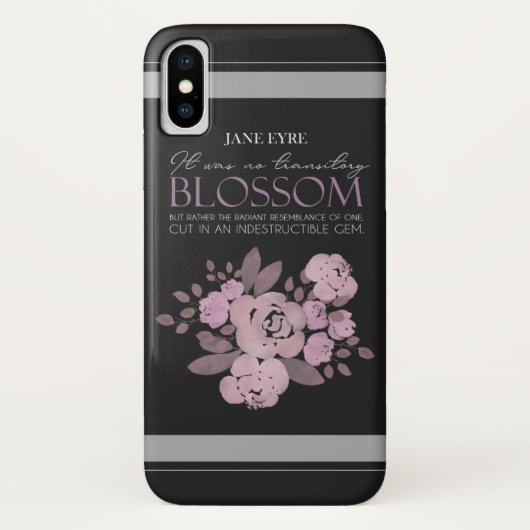 Jane Eyre – 一時的な花なし – バラブラック Case-Mate iPhoneケース (裏面)