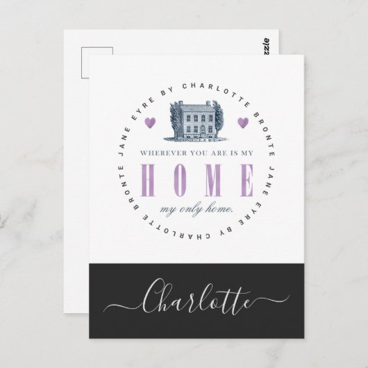 Jane Eyre – 私の唯一のホーム – 名前を追加 ポストカード (正面/裏面)