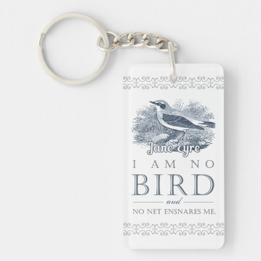 Jane Eyre – 私は鳥ではない – ヴィンテージ鳥 キーホルダー (正面)