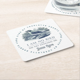 Jane Eyre – 私は鳥ではない – ヴィンテージ鳥 スクエアペーパーコースター