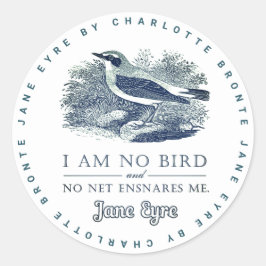 Jane Eyre – 私は鳥ではない – ヴィンテージ鳥 ラウンドシール