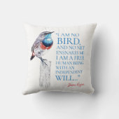 Jane Eyre – 私は鳥ではない – 青い喉の鳥 クッション (裏面)